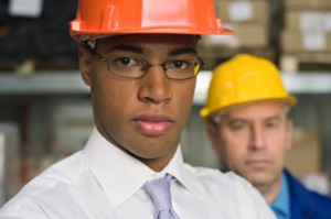 black man in hard hat construction