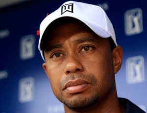 Pro golfer Tiger Woods at press conference