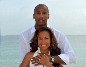 Dahntay Jones with his wife Valeshia Butterfield