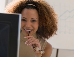 black-woman-office-professional black woman at office smiling