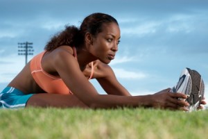 black woman exercising