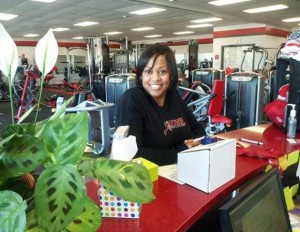 Charlice Noble-Jones at the front desk of Snap Gym
