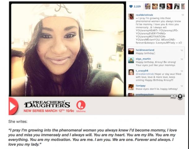 Bobbi Kristina - Instagram Message