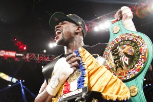 floyd mayweather holding title belts