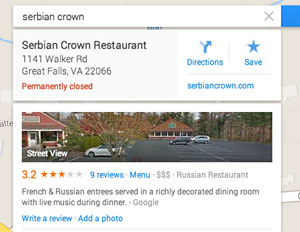 Google Maps Serbian Crown