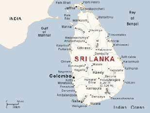 map of Sri Lanka