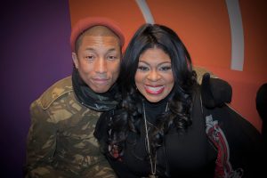 Candid photo of Pharrell Williams and Kim Burrell. Courtesy @KimBurrellLove on Twitter