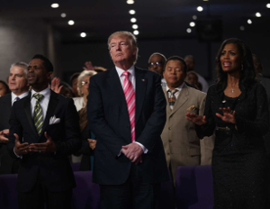 Before his speech at Great Faith Ministries in Detroit, MI