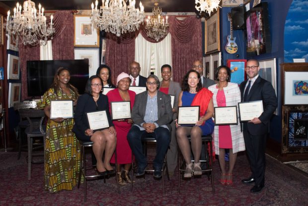 On Saturday, November 4, Project 500TM, a public-private partnership that supports underserved businesses in Washington, D.C., graduated its inaugural Ascend 2020 DC Cohort as part of a six-city initiative to help more minority businesses gain access to funding. Professor Melissa L. Bradley of Georgetown's McDonough School of Business, who leads Project 500, and this year's graduates of the program. (Image: Project 500TM)