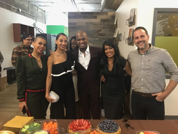 Holly Watt, Crystal's Su Chef, Crystal Renay Smith, Ne-Yo, Founder of Gobble, Ooshma Garg, Chris Woodford, Head of Engineering (Image: Gobble)