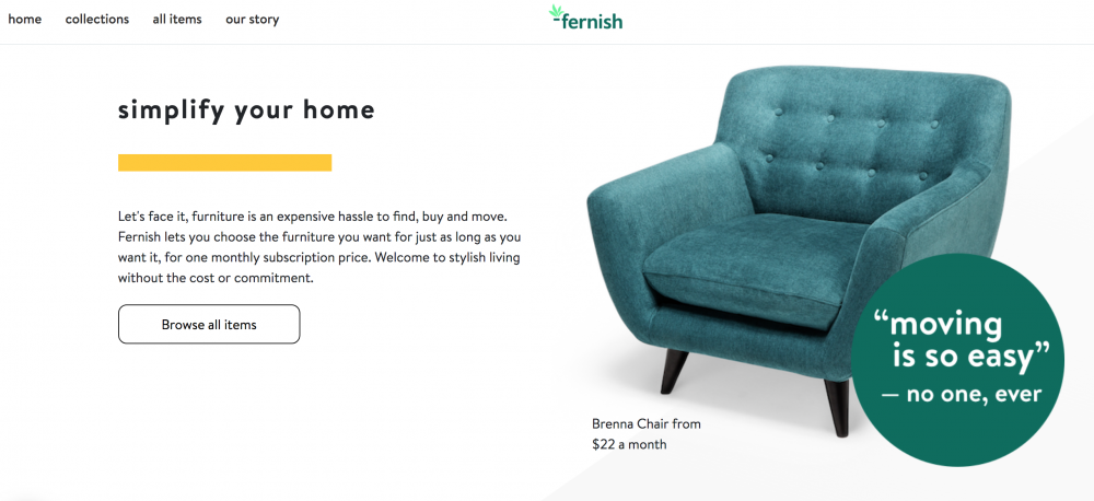 Furniture Subscription Service (Image: Fernish)