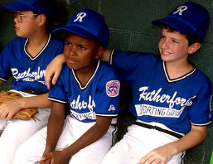 black kid playing baseball