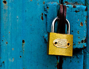 yellow lock blue door password