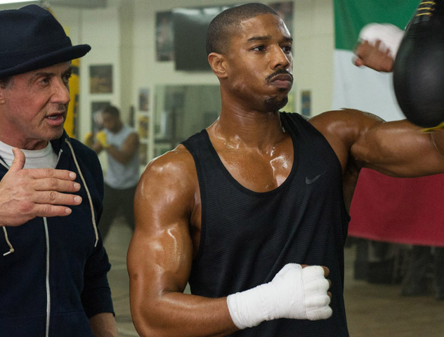 Still shot of Michael B. Jordan and Sylvester Stallone from movie 'Creed'