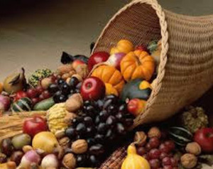 Photo of an overflowing cornucopia