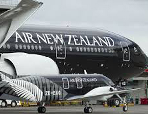 picture of an Air New Zealand plane on a runway