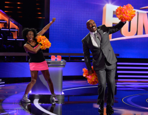 Pound Poms creator Sherry Leetham with Steve Harvey on Steve Harvey's Funderdome