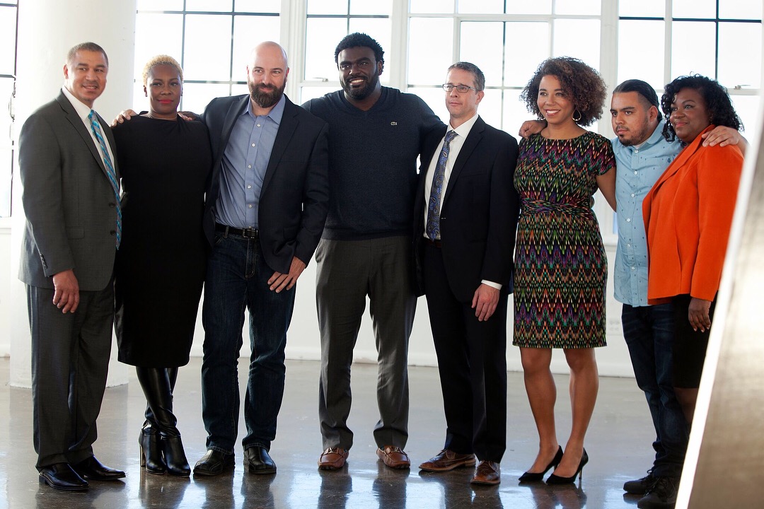 Left to right: James Monteiro, Topeka K. Sam, Jason Cleaveland, Marcus Bullock, Dirk Van Velzen, Amanda Alexander, Will Avila, and Teresa Hodge (Photo: courtesy of Unlocked Futures)