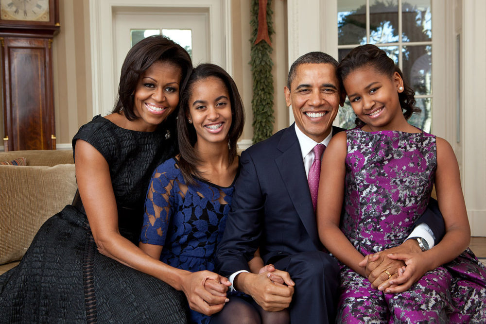 Barack Obama Sasha and Malia