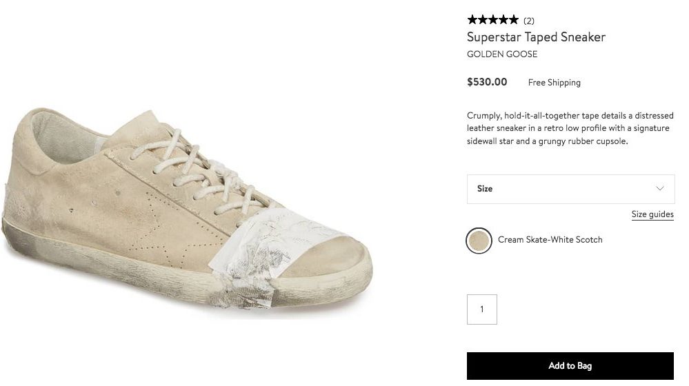 Golden Goose superstar taped homeless sneaker
