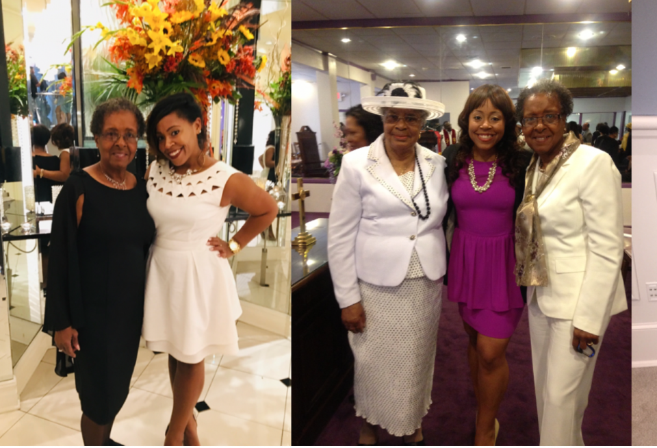 Charrell Cooper with her mother and Nana