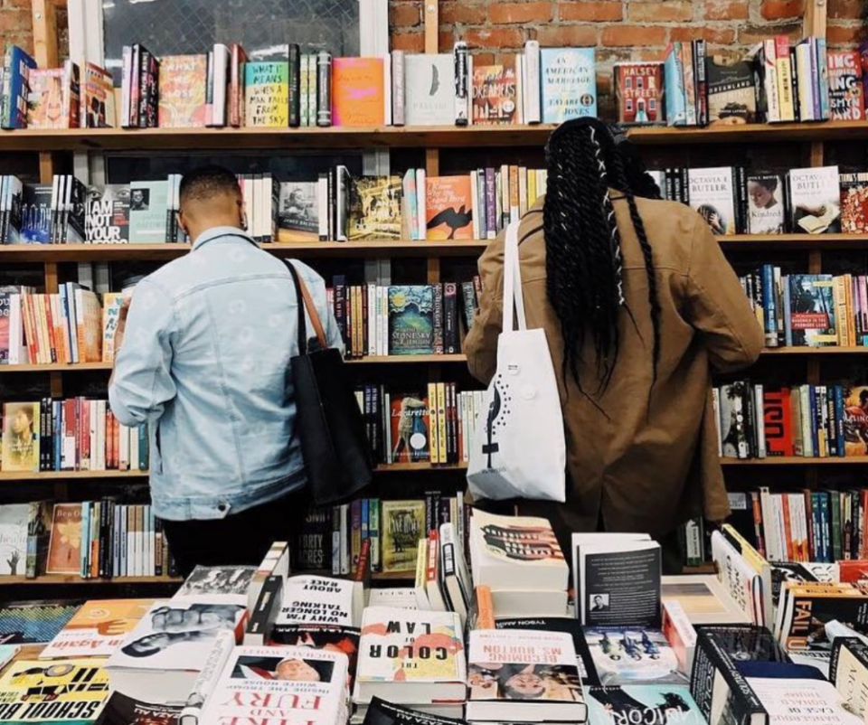 Shoppers at Marcus Books