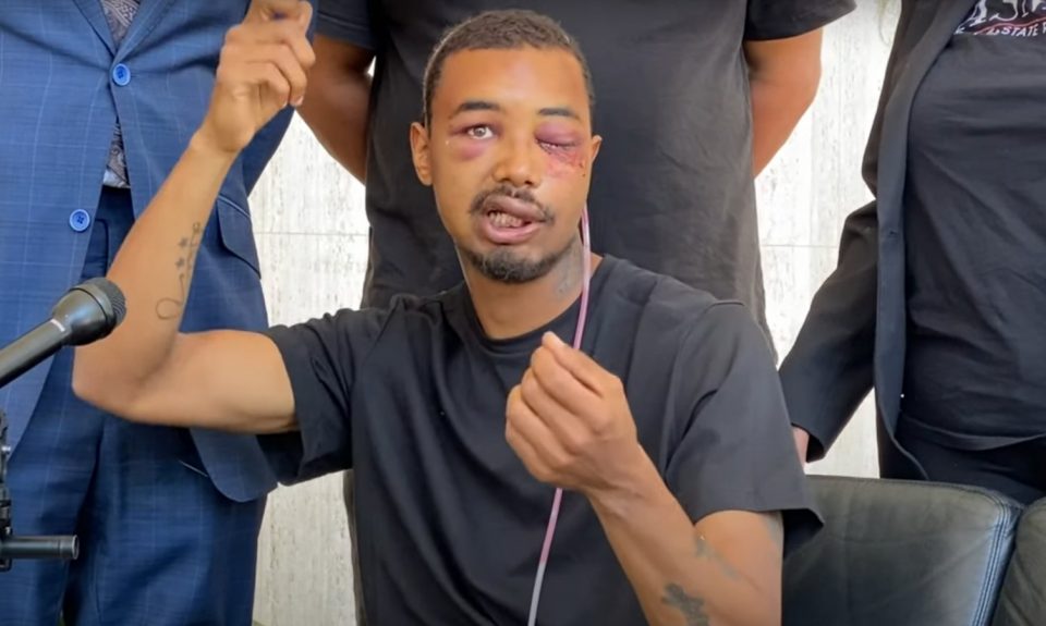 protester Brandon Saenz