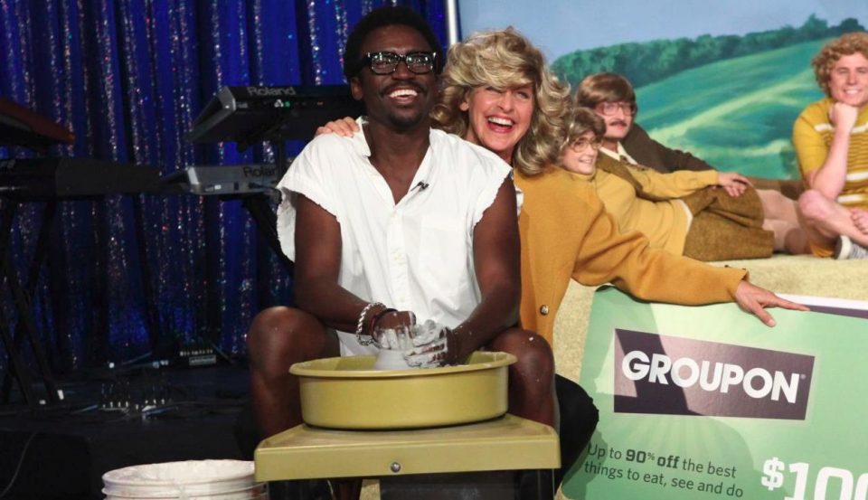 DJ Tony Okungbowa and Ellen DeGeneres