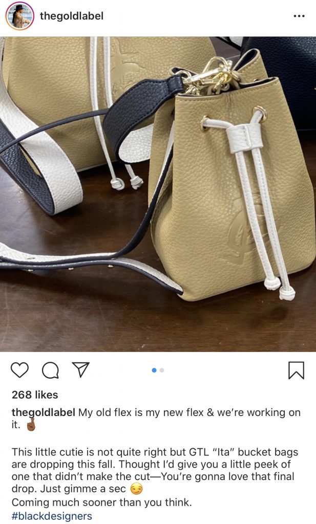 Gold the label ITA bucket bag