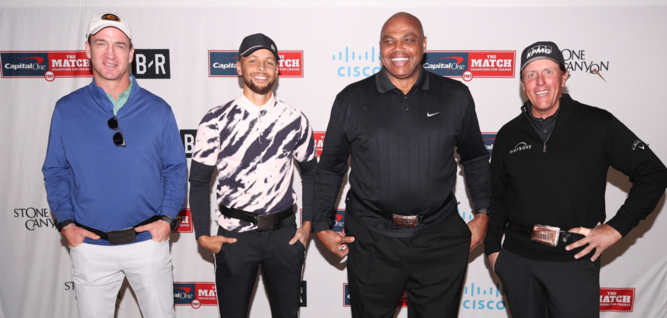 Peyton Manning, Stephen Curry, Charles Barkley, and Phil Mickelson
