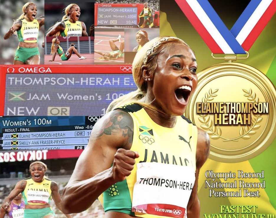 Elaine Thompson-Herah, Griffith-Joyner,Jamaica, Olympics, track, win,victory