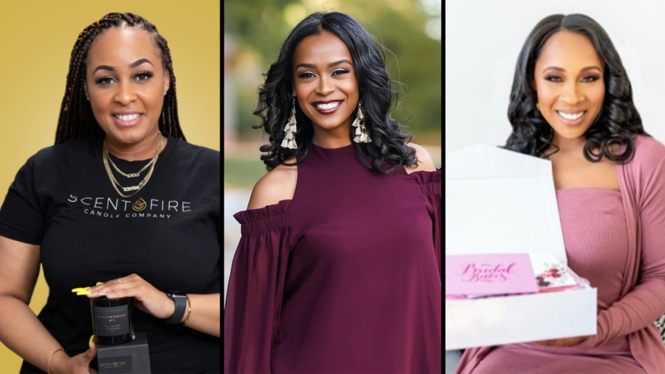 Three Black women business owners won $50k at Capital One's Black Girl Magic Pitch Competition (Scent & Fire/Courtesy of Jacquelyn Rodgers/Bridal Babes)