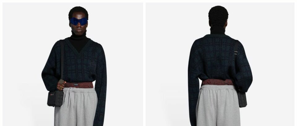 Balenciaga “Trompe I’oeil” sweatpants in red Balenciaga