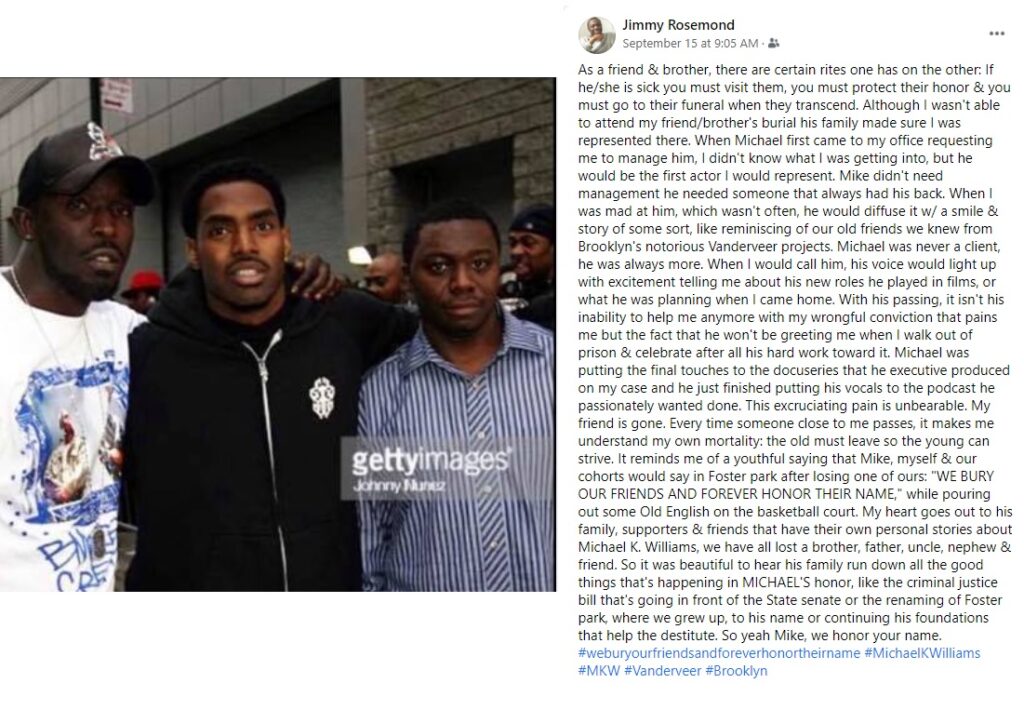 l-r Michael K. Williams. Bryce Wilson, Jimmy Rosemond