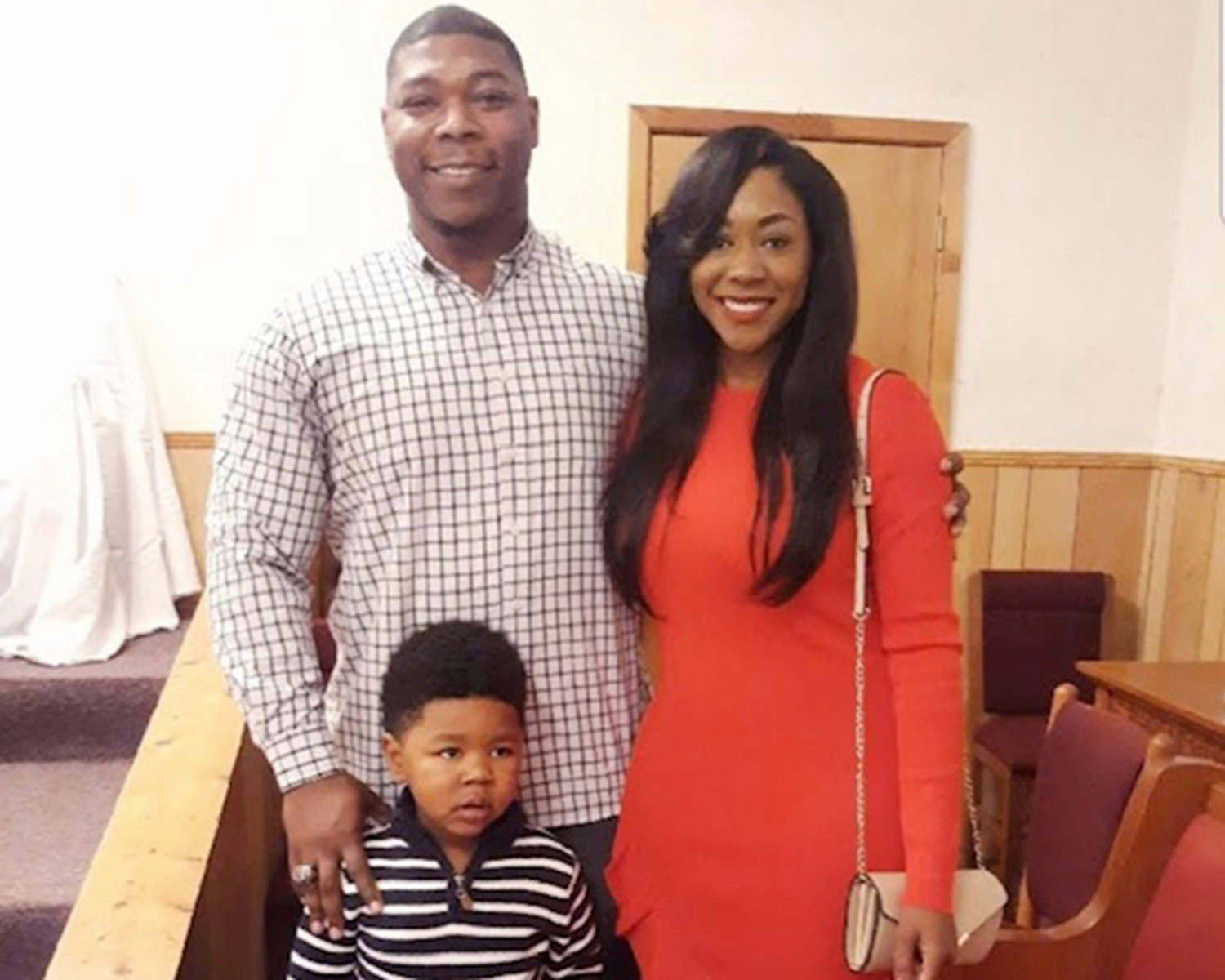 Keith Fitzhugh, his son, and wife, Jessica.