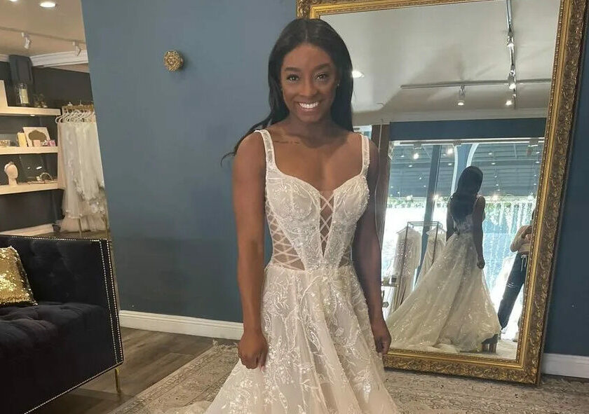 simone biles, wedding dresses, Jonathon