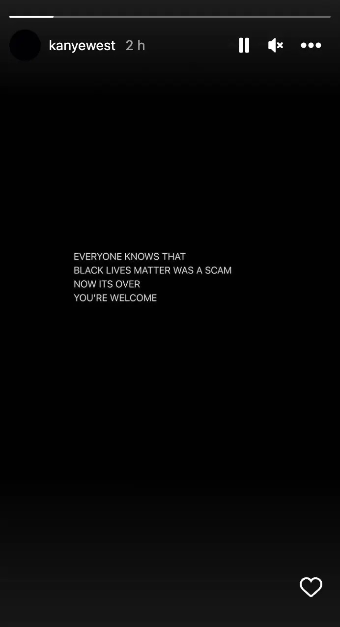 Kanye West Instagram Post