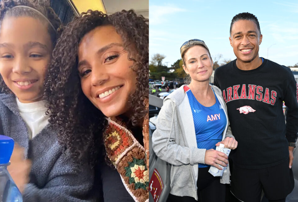 Marilee Fiebig with daughter; Amy Robach and TJ Holmes