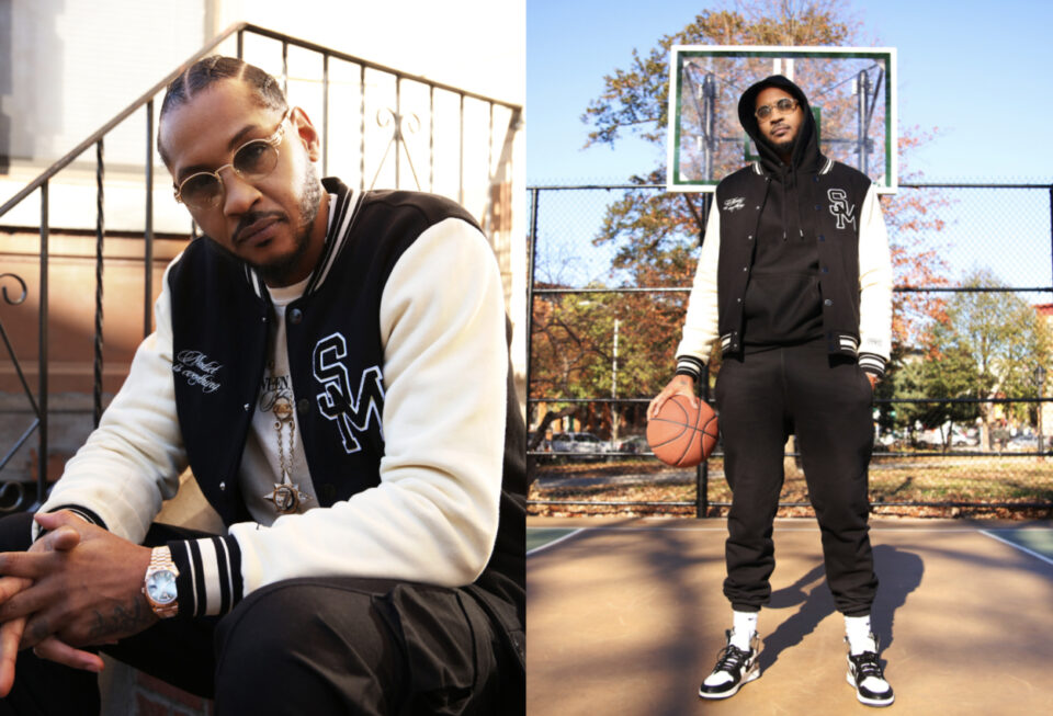Carmelo Anthony wearing STAYME7O apparel