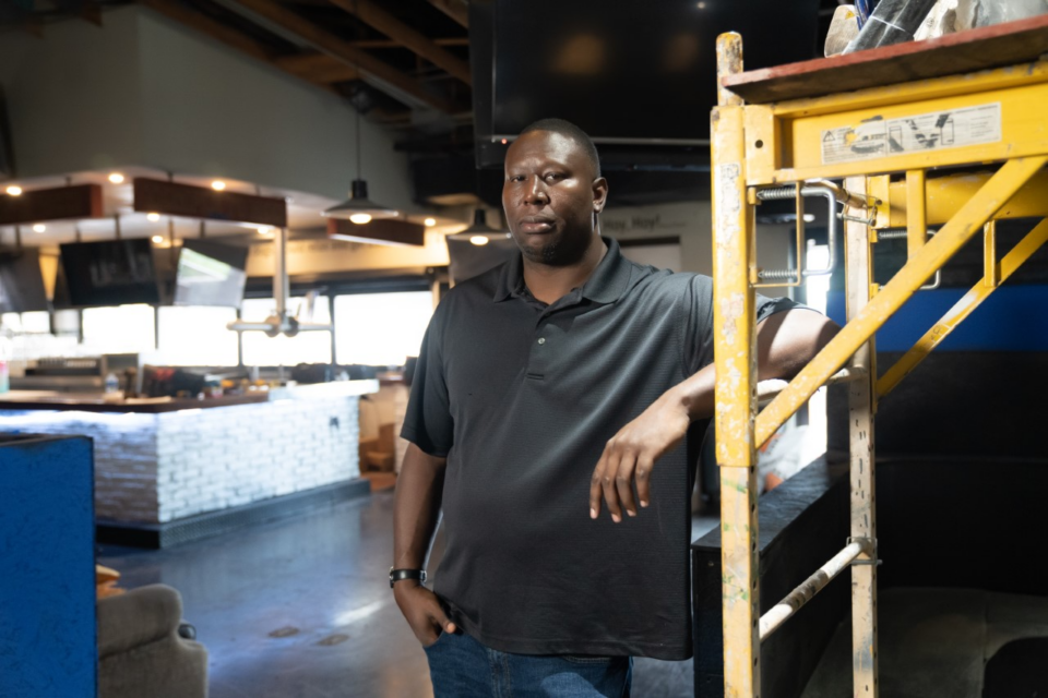 Oscar Edwards, Founder & CEO of Trap Kitchen Oakland and Complex Oakland inside his upcoming Houston restaurant “Cali”