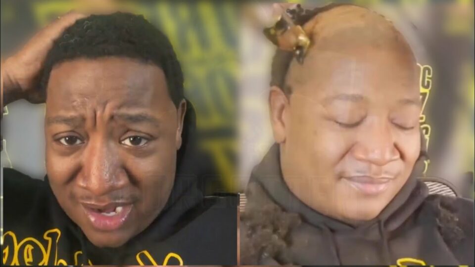 Yung Joc getting shaved bald