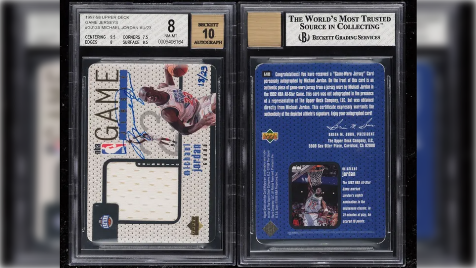 Michael Jordan 1997 Upper Deck Game Jersey Patch Autograph Card