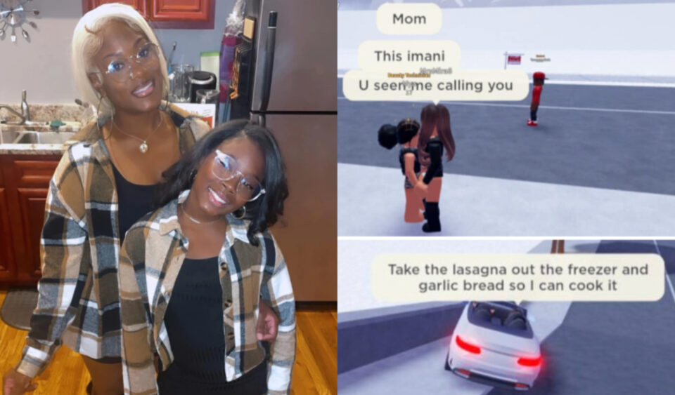 ChaCha Watson and her daughter Miracle; Roblox screenshot