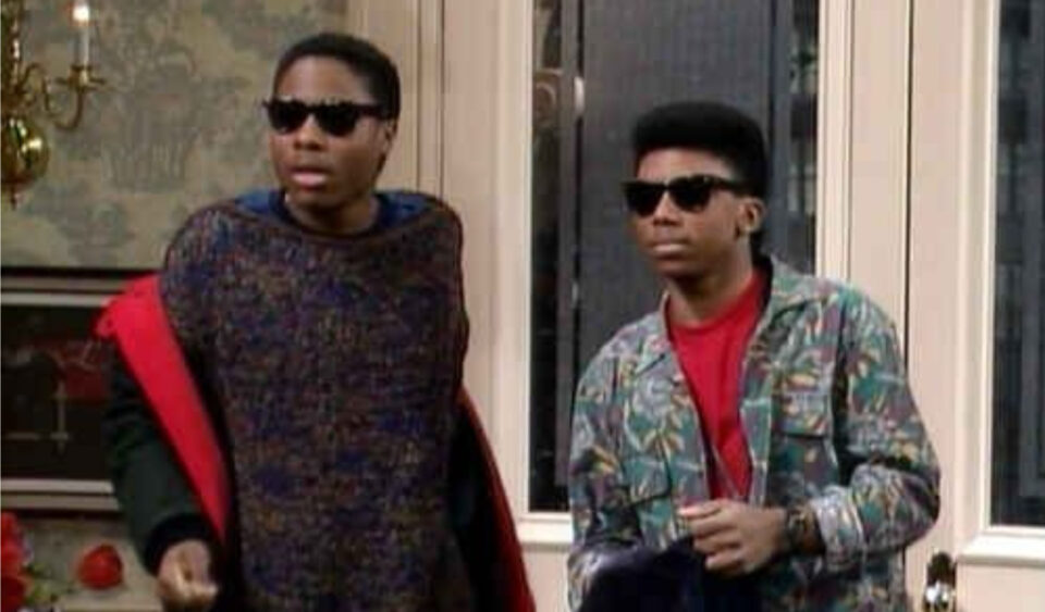 Malcom Jamal Warner and Carl Anthony Payne II on the Cosby Show