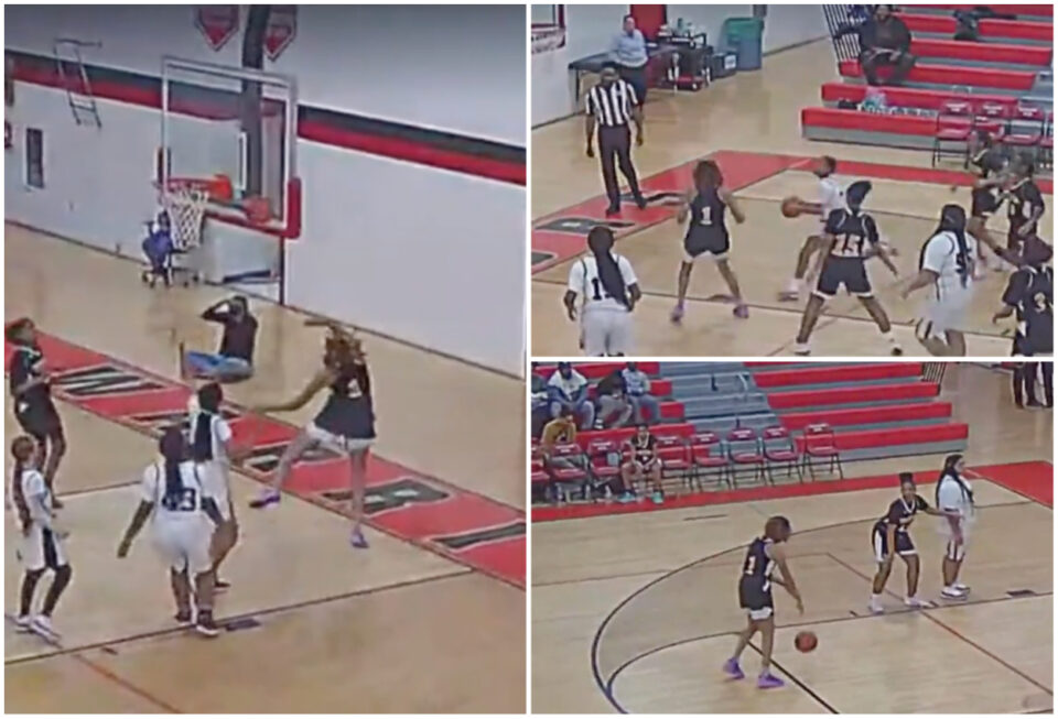 Arlisha Boykins, 22, actively plays in high school basketball game