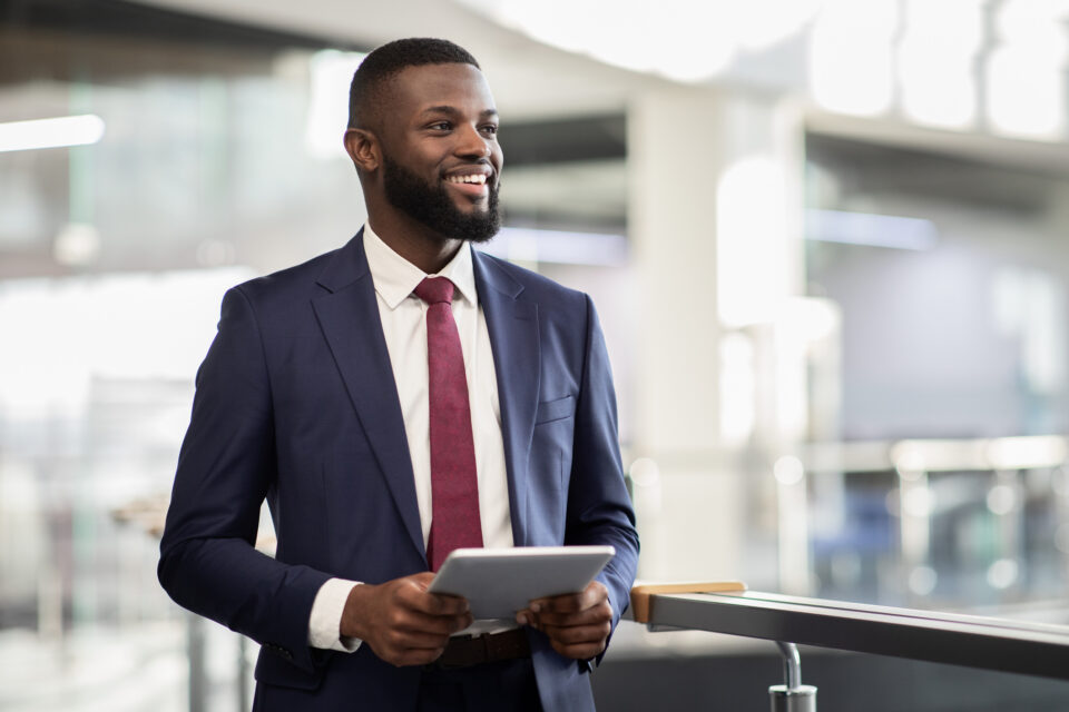 Cheerful Black entrepreneur