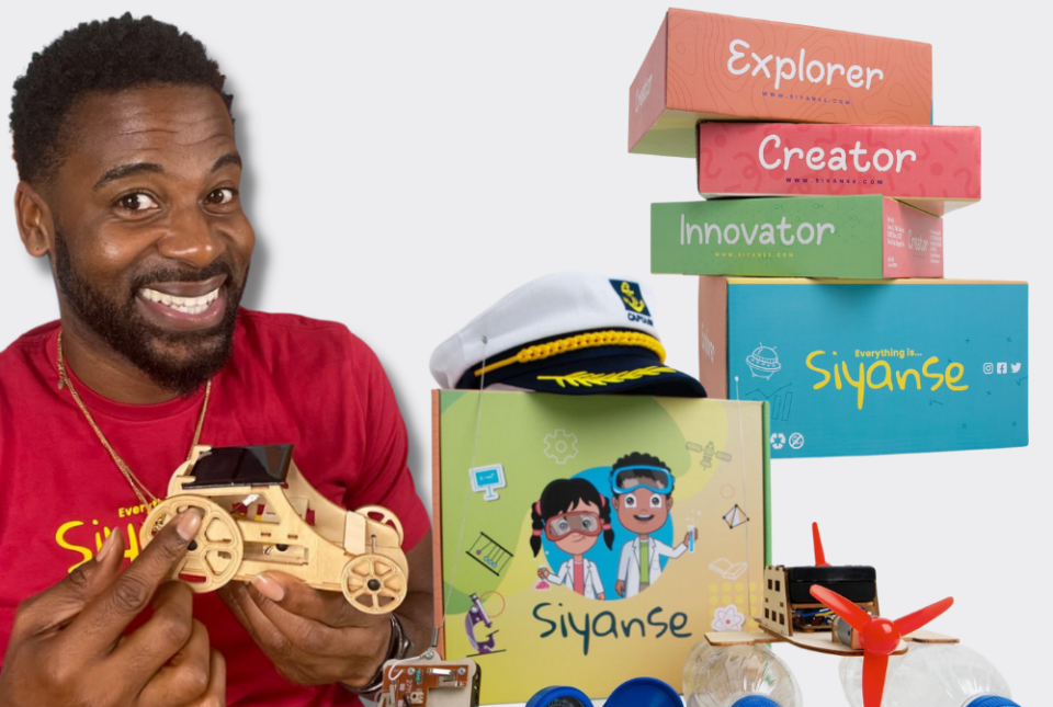 Brandon Okpalobi with his Siyanse STEM kits