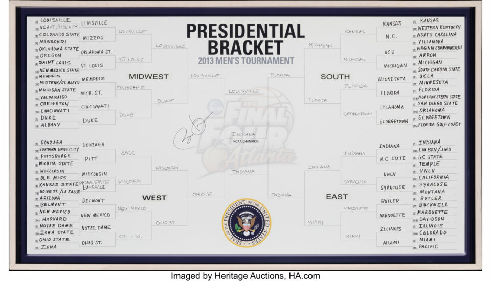 Barack Obama's 2013 NCAA Bracket