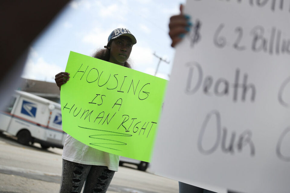 Florida man housing protest Mark Bartlett black teenagers